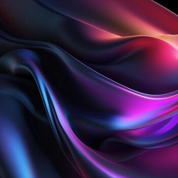 elegant black matte cloth with shiny neon gradient colors illustration photo