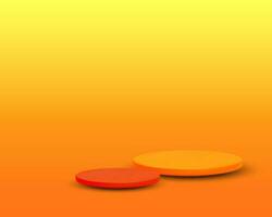 orange podium on clean  orange background vector