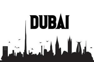 Silhouette Dubai city vector illustration