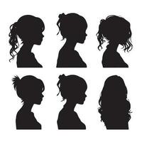 A set of silhouette girl vector illustration