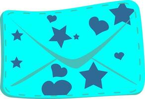 Blue Envelope with Star and Heart vector