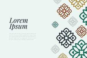 Islamic Decorative background in Arabic colorful. Simple geometric mosaic with colorful Islamic ornamental details. vector