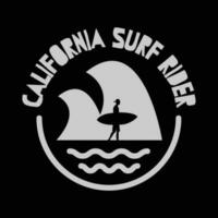 California surfing illustration for t shirt, poster, logo, sticker, or apparel merchandise. vector