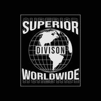 superior en todo el mundo camiseta y vestir diseño vector