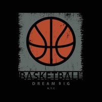 Basketball Illustration typography for t shirt, poster, logo, sticker, or apparel merchandise. vector