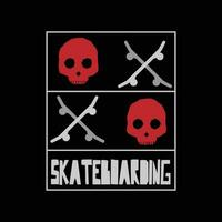 skateboard and skateboarding. Sport typography, t-shirt graphics, print, poster, banner, flyer, postcard vector