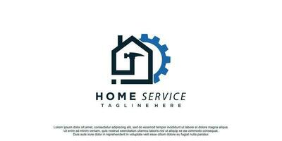 Home logo vector with creative concept for renovation building company premium vector