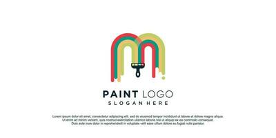 Paint logo with creative style idea for business icon and brand identity vector