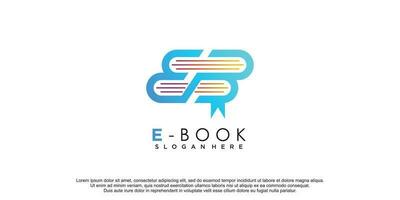 abstrack inicial letra eb libro logo concepto estilo idea vector