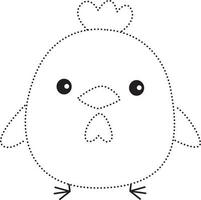 chick patched practice draw cartoon doodle kawaii anime coloring page cute illustration drawing clip art character chibi manga comic vector