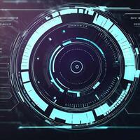 Premium Abstract Conceptual HUD and circuit board space futuristic technology ui interface hologram for business and education. photo