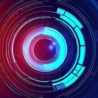 Premium Abstract Conceptual HUD and circuit board space futuristic technology ui interface hologram for business and education. photo