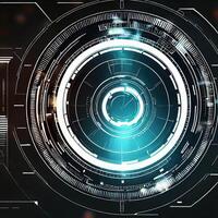 Premium Abstract Conceptual HUD and circuit board space futuristic technology ui interface hologram for business and education. photo