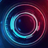 Premium Abstract Conceptual HUD and circuit board space futuristic technology ui interface hologram for business and education. photo
