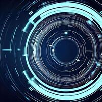Premium Abstract Conceptual HUD and circuit board space futuristic technology ui interface hologram for business and education. photo