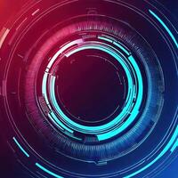 Premium Abstract Conceptual HUD and circuit board space futuristic technology ui interface hologram for business and education. photo
