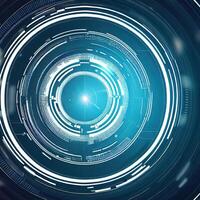 Premium Abstract Conceptual HUD and circuit board space futuristic technology ui interface hologram for business and education. photo
