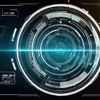 Premium Abstract Conceptual HUD and circuit board space futuristic technology ui interface hologram for business and education. photo