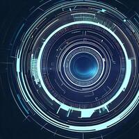 Premium Abstract Conceptual HUD and circuit board space futuristic technology ui interface hologram for business and education. photo