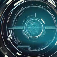Premium Abstract Conceptual HUD and circuit board space futuristic technology ui interface hologram for business and education. photo
