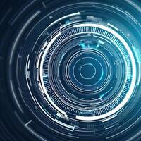 Premium Abstract Conceptual HUD and circuit board space futuristic technology ui interface hologram for business and education. photo
