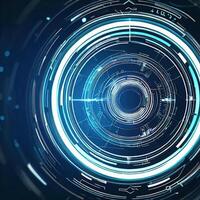Premium Abstract Conceptual HUD and circuit board space futuristic technology ui interface hologram for business and education. photo