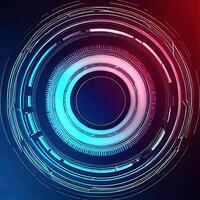 Premium Abstract Conceptual HUD and circuit board space futuristic technology ui interface hologram for business and education. photo