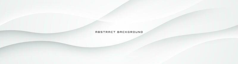 3D white geometric abstract background overlap layer on bright space with waves decoration. Minimalist modern graphic design element cutout style concept for banner, flyer, card, or brochure cover