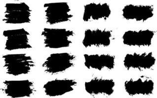 Black paint brush strokes isolated on white background. Paintbrush set template. Grunge texture effect. Graphic design elements grungy painted style concept for banner, flyer, cover, brochure, etc vector