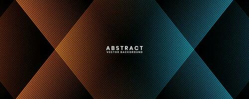 3D orange blue techno abstract background overlap layer on dark space with glowing lines decoration. Modern graphic design element future style concept for banner, flyer, card, or brochure cover vector