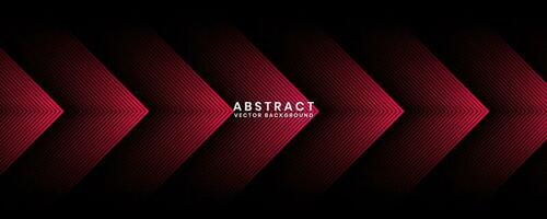 3D red techno abstract background overlap layer on dark space with glowing arrows effect decoration. Modern graphic design element future style concept for banner, flyer, card, or brochure cover vector