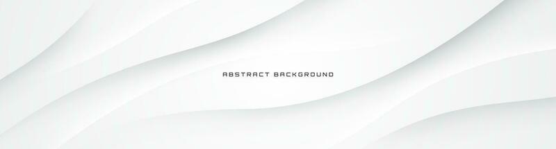 3D white geometric abstract background overlap layer on bright space with waves decoration. Minimalist modern graphic design element cutout style concept for banner, flyer, card, or brochure cover