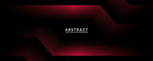 3D red techno abstract background overlap layer on dark space with glowing lines effect decoration. Modern graphic design element future style concept for banner, flyer, card, or brochure cover vector