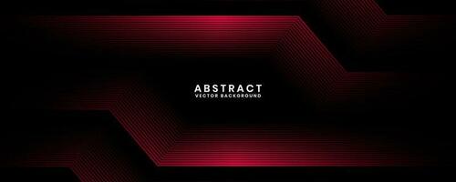 3D red techno abstract background overlap layer on dark space with glowing lines effect decoration. Modern graphic design element future style concept for banner, flyer, card, or brochure cover vector