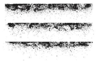 horizontal grunge textura colocar. afligido cubrir áspero texturizado resumen Clásico monocromo. negro bordes aislado en blanco antecedentes. gráfico diseño trama de semitonos estilo concepto para bandera, volantes, etc vector