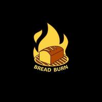 burning bread logo template vector design