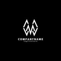 MW negative space creative logo design vector