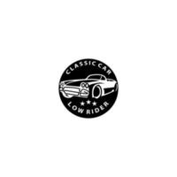 low rider vintage car badge vector logo design