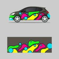 Graphic abstract wave designs for wrap vehicle, race car, branding car vector