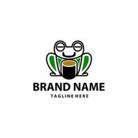 frog coffee logo design vector