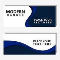 Abstract background blue wave banner design vector