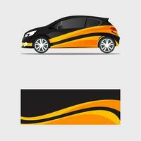 wrapping car decal elegant flame creative design vector