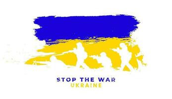 Stop the war in Ukraine. Ukrainian country symbols in blue yellow ua national colors on white background vector