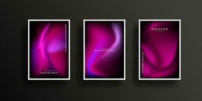 Set of covers design with vibrant gradient background templates. Colorful modern gradient template collection vector