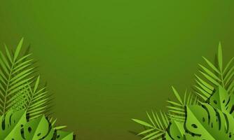 Hello Summer concept background design abstract illustration with exotic leaves. Summer background and banner vector