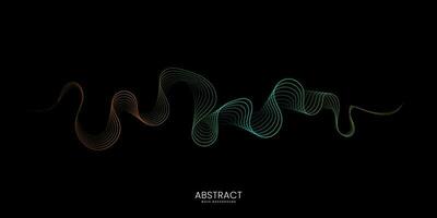 Vector abstract waves with colorful line. Background for concept of AI technology, digital, communication, science, music