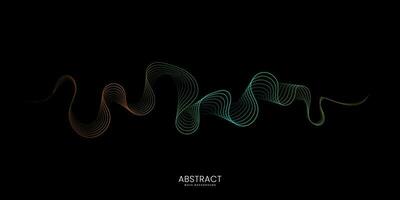 Vector abstract waves with colorful line. Background for concept of AI technology, digital, communication, science, music