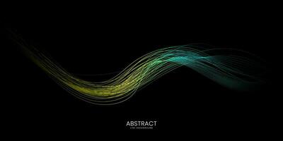 Vector abstract waves with colorful line. Background for concept of AI technology, digital, communication, science, music