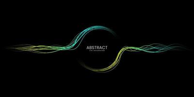 Vector abstract waves with colorful line. Background for concept of AI technology, digital, communication, science, music