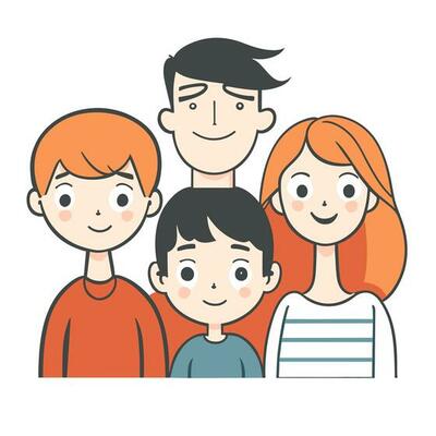 Happy Family Sketch Vector & Photo (Free Trial) | Bigstock